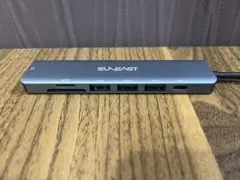 【美品】7in1 USBハブ 5ポート シルバー typeC