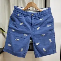 ポロラルフローレン　青い刺繍入りショートパンツ