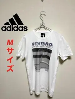 adidas ホワイト プリントTシャツ Mサイズ