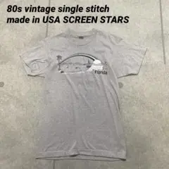 ピチT 80sシングルステッチ USA製SCREEN STARS フロリダ　S
