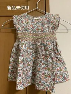 コトコット花柄フリル袖ワンピース 80サイズ新品タグ付き
