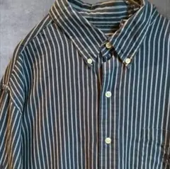 チャップス ストライプ ボタンダウンシャツ 長袖 XL