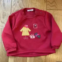ほぼ未使用美品 familiar 赤 トレーナー 90