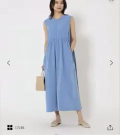 裾にやや汚れあり　ライトメモリーノースリーブワンピース-UVカット-