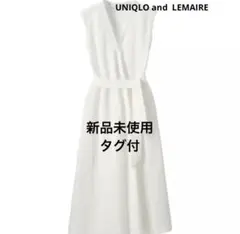 UNIQLO and LEMAIRE ノースリーブ　シアサッカー　ワンピ　白　M
