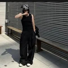 【新品未使用】ok.soon cotton nylon wide pants