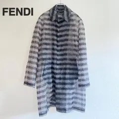 FENDI フェンディ ズッカ 総柄 シースルー ロングコート サイズ46 M
