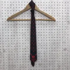 パンキッシュ　ロック　ゴス　グランジ　国産古着小物　スカルドクロ　総柄ネクタイ