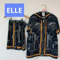 オシャレ❗レディース　ELLE セットアップ ネイビー グラフィックプリント