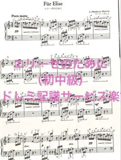 エリーゼのために（初中級）　 　　ドレミ記譜サービス楽譜