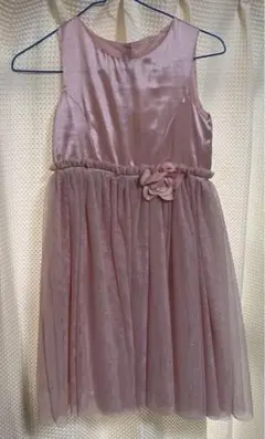 ほぼ未使用　150cm ピンク ノースリーブシフォンドレス