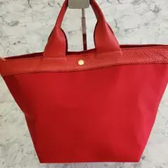 ◆美品◆DRES 人気 舟形 トートバッグ ナイロン 大容量 レッド