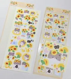 ひまわりと猫のシールセット 3シート