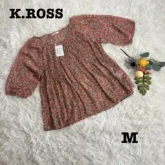 美品❤️K.ROSS/キャサリンロス/シアシャツ/花柄/サイズMタグ付