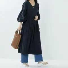 FREAK'S STORE 新品 インドボイル カシュクールワンピース ブラック
