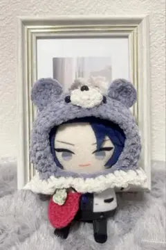 くま 帽子 ボンネット かぶりもの 着ぐるみ にじパペット ライラック