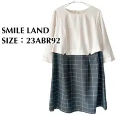 未使用品 SMILE LAND 切り替え ワンピース 23号 大きいサイズ