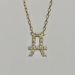 アーカー K18 YG ダイヤモンド イニシャル ネックレス A