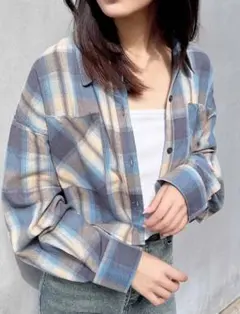 INGNI【イング】ミニ丈チェック柄カッターシャツ