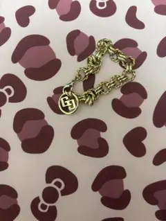 GYDA ゴールド チェーンブレスレット ロゴチャーム付き