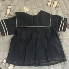しまむら　Akure×ペガまま　デニム　セーラーシャツ100