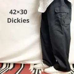 W42L30インチ DickiesWP595BK黒カーゴパンツ古着