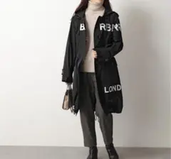 BURBERRY バーバリー ホースフェリー コート 黒 ブラック LL