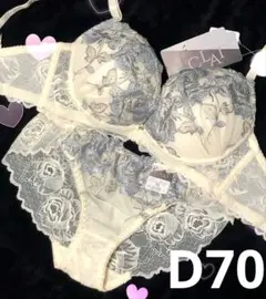 D70 ノーブルビューティーローズ育乳脇高ブラジャー&透けフルバックショーツ