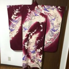 梅 鶴金箔 振袖