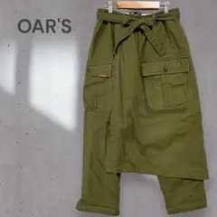 33【OAR'S】ラップカーゴパンツ ユニセックス ミリタリー おしゃれ カーキ