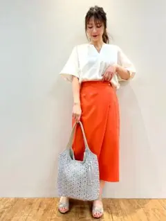 DRESKIP ラップ風 ポケ付 ナロ－スカート