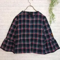 【タルボット】ジャケット　チェック　ネイビー　サイズ2