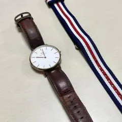 DW レディース時計 電池交換済 未使用替えストラップ付き