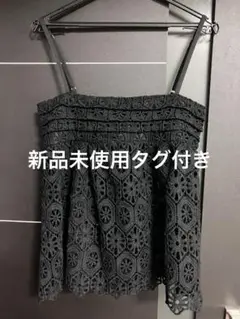 【送料込み】　ローリーズファーム　バテンレースキャミ　黒
