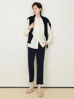 美品✨セオリー　22SS　プルオンパンツ　ネイビー　M　TREECA