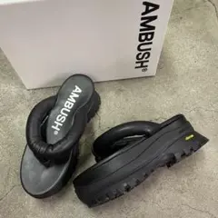 試着のみ値下げ❣️AMBUSH 下駄 プラットフォーム サンダル アンブッシュ　黒 2025年最新】AMBUSH サンダルの人気アイテム - メルカリ