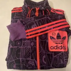 adidas 紫黒赤 ジャージ L サンプル品