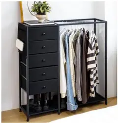 【未開封品】スリムデザイン ハンガーラック 収納付き