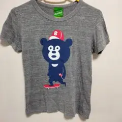 BEAMS クマキャラクター Tシャツ グレー