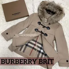 【BURBERRY BRIT】バーバリー ノバチェック ファー ダッフルコート