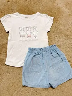 プティマイン　ミッフィー　半袖Tシャツ　ショートパンツ　セット売り