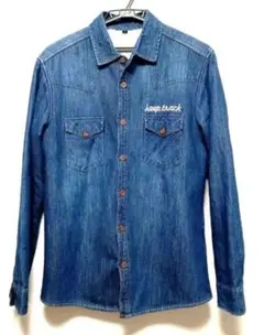 中古美品 メンズ　デニム風 シャツ