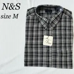 【新品】N&S シャツ メンズ 長袖 柄 チェック M