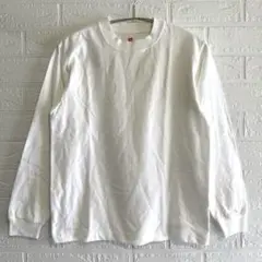 Hanes【XS】女性にもおすすめ クルーネック 袖口リブ ロンT／長袖Tシャツ