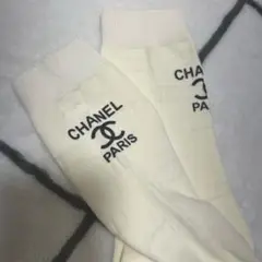 CHANE ロゴ入りソックス ホワイト