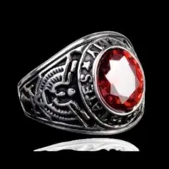 【R017】リング　メンズ　レディース　レッド　赤　アクセサリー　指輪　20号