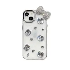 iPhone ケース かわいい 映え 韓国 キラキラ リボン ラインストーン