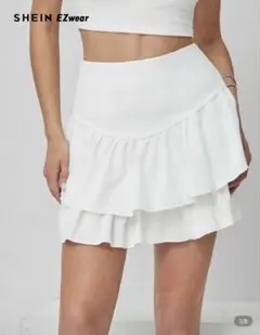 SHEIN EZwear ホワイトフレアスカート