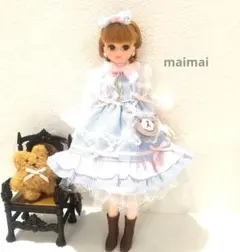 リカちゃん ハンドメイド アウトフィットストライプワンピース 22センチドール