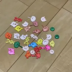 動物・船型プラスチックボタン約30個セット